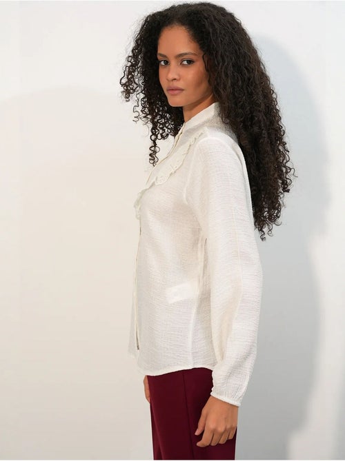 Chemise longue tissée à col mao bdart - Kiabi