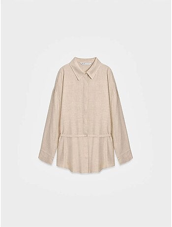 Chemise longue tissée avec ceinture dilvin