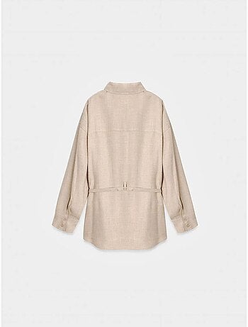 Chemise longue tissée avec ceinture dilvin