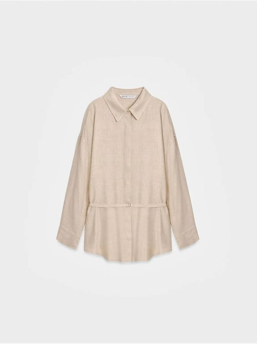Chemise longue tissée avec ceinture dilvin - Kiabi