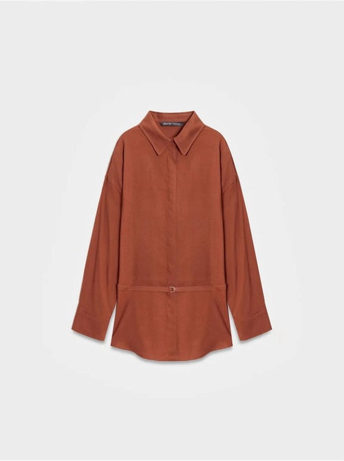 Chemise longue tissée avec ceinture dilvin - Kiabi