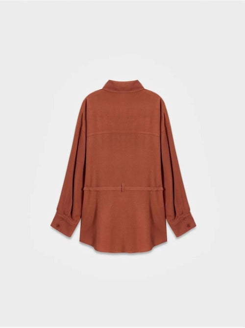 Chemise longue tissée avec ceinture dilvin - Kiabi