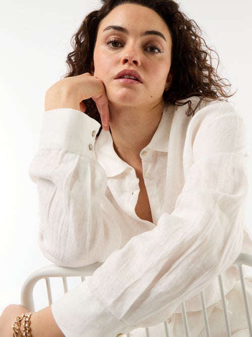 Chemise longue unie - Kiabi