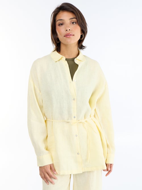 Chemise longue unie - Kiabi
