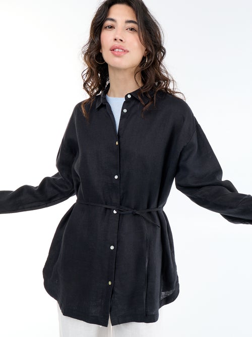 Chemise longue unie - Kiabi