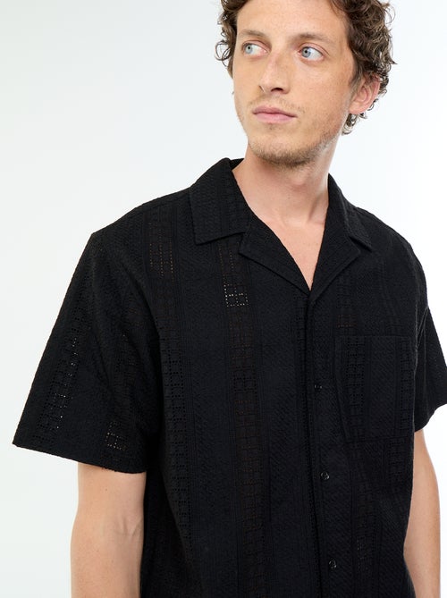 Chemise manches courtes à broderie anglaise - Kiabi