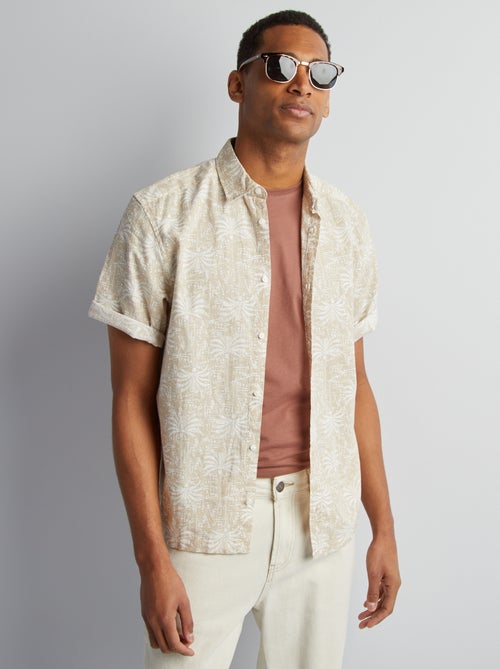 Chemise manches courtes à motif - Kiabi