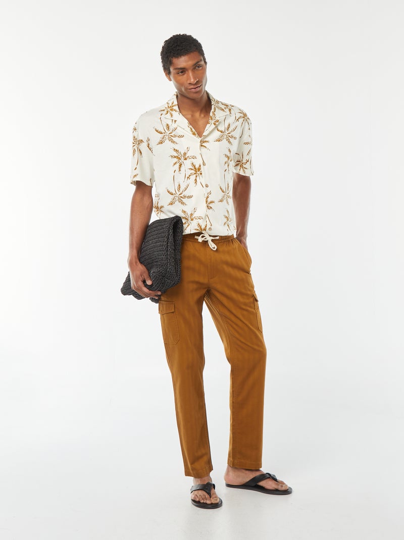 Chemise manches courtes à motif Blanc - Kiabi