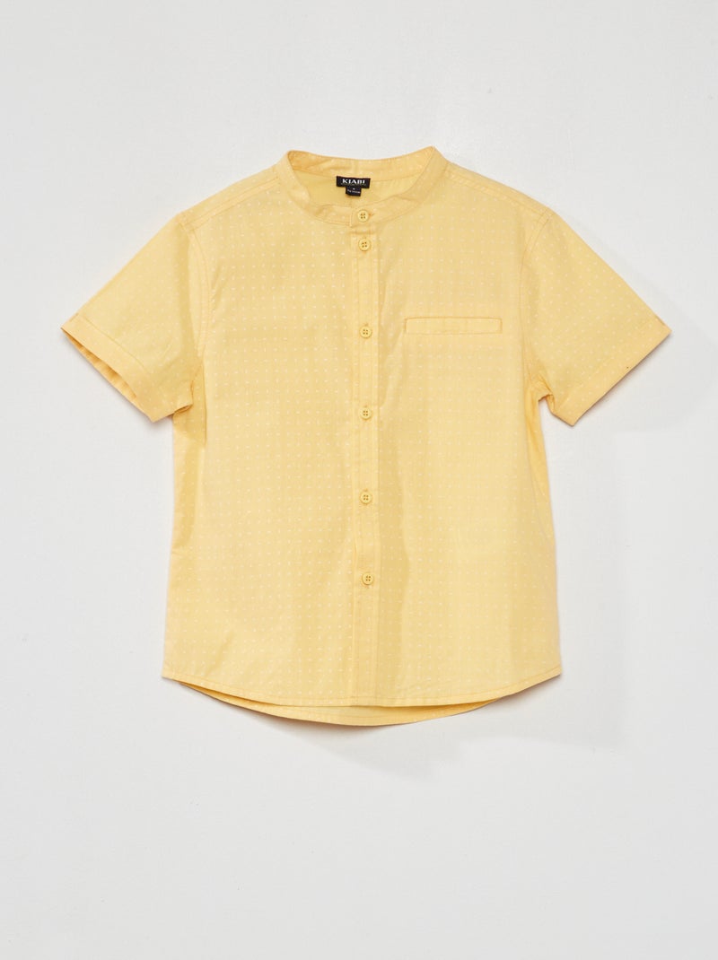 Chemise manches courtes à motif Jaune - Kiabi