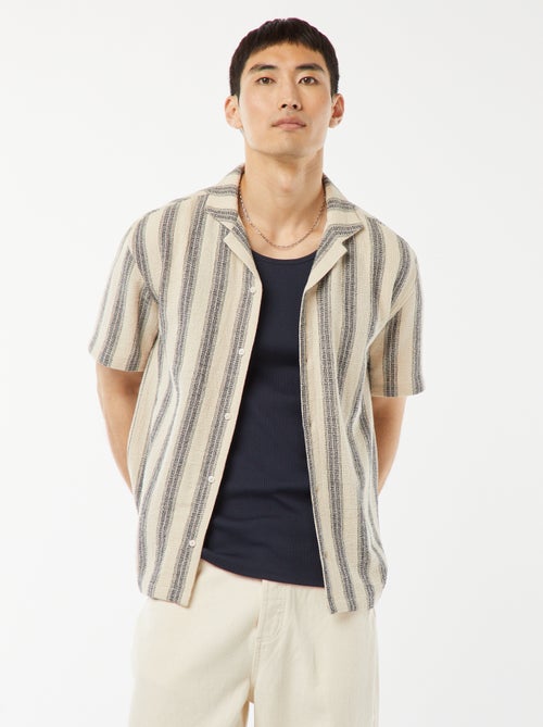 Chemise manches courtes à rayures - Kiabi