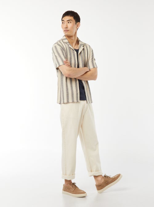 Chemise manches courtes à rayures - Kiabi