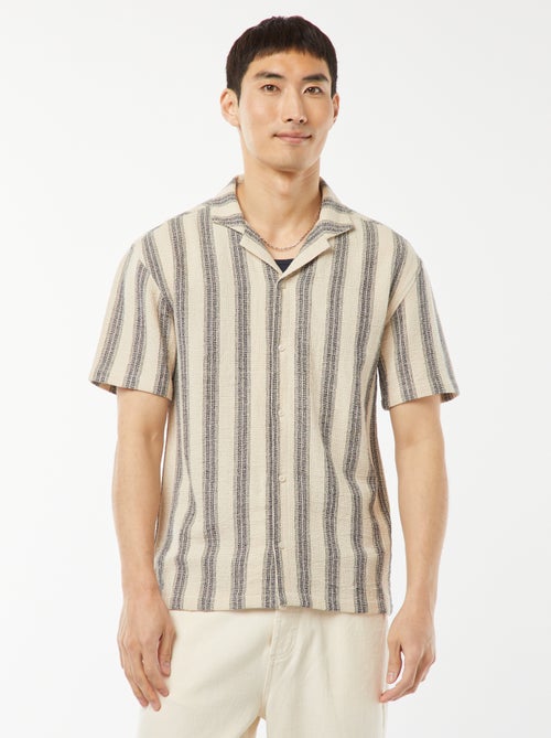 Chemise manches courtes à rayures - Kiabi