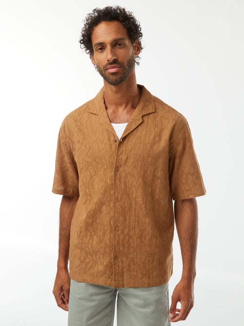 Chemise manches courtes avec broderies - Kiabi