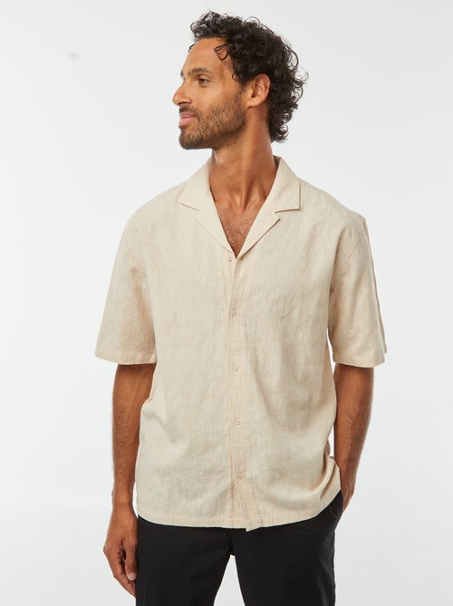 Chemise manches courtes avec broderies - Kiabi