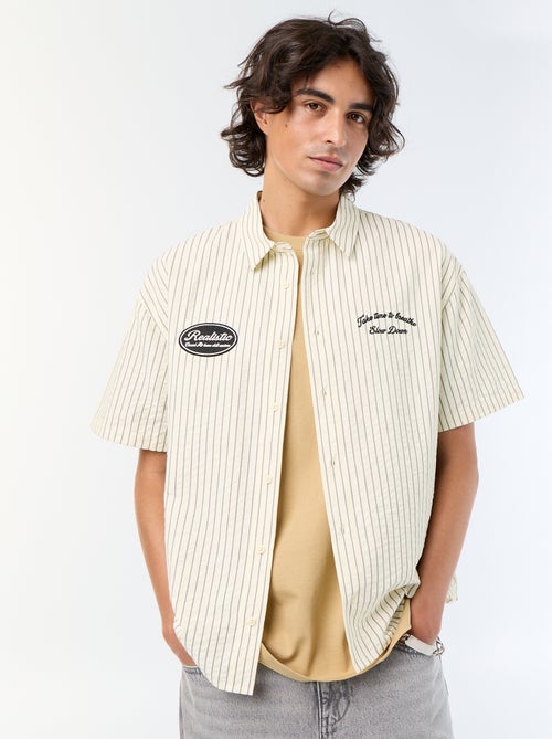 Chemise manches courtes avec broderies - Kiabi Chemise manches courtes avec broderies - Kiabi