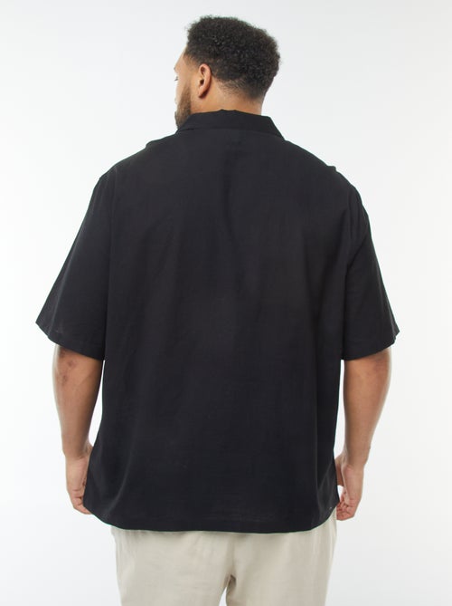 Chemise manches courtes avec broderies fantaisies devant - Kiabi