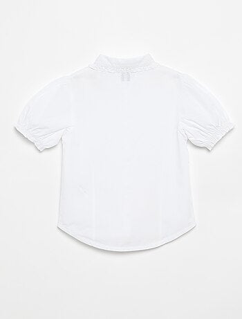 Chemise manches courtes avec col claudine