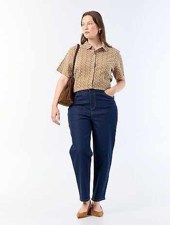 Chemise manches courtes avec imprimé brodé