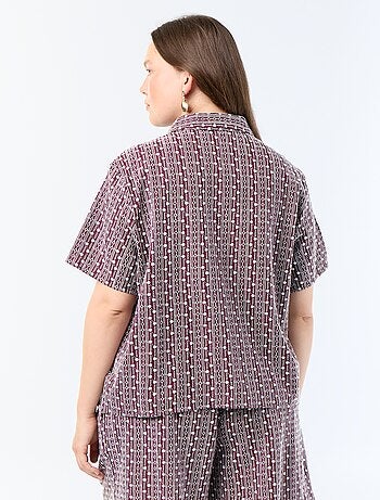 Chemise manches courtes avec imprimé brodé