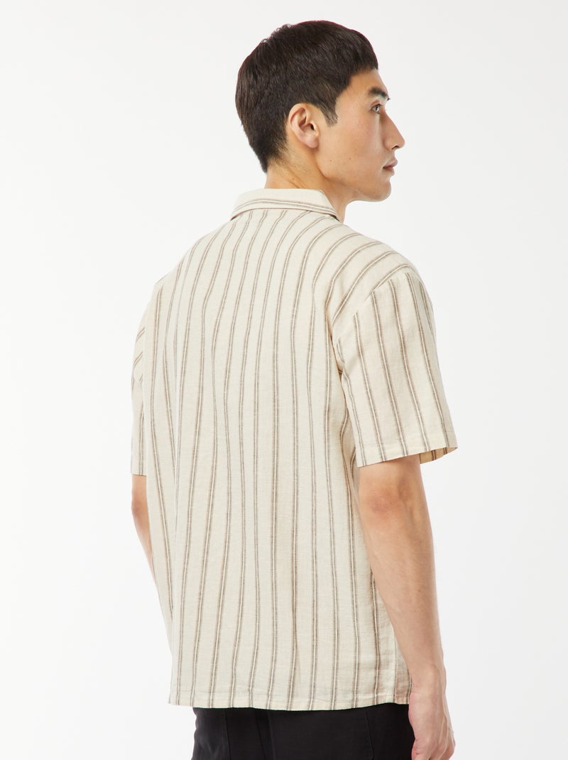 Chemise manches courtes Beige - Kiabi
