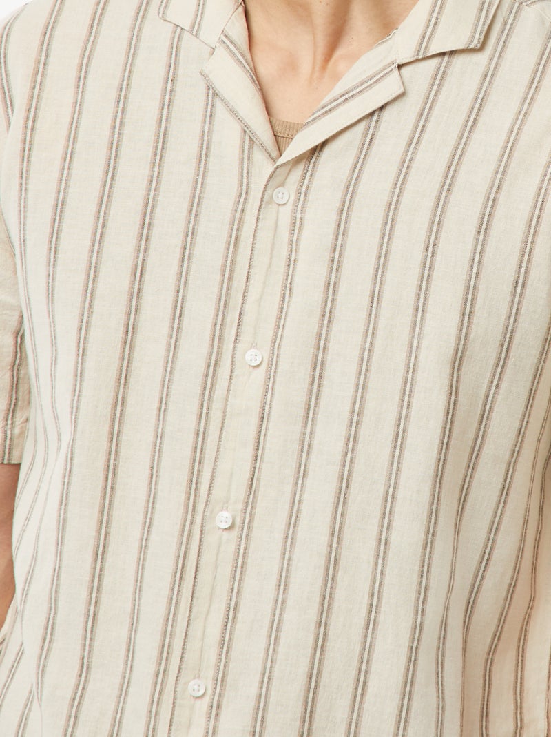 Chemise manches courtes Beige - Kiabi
