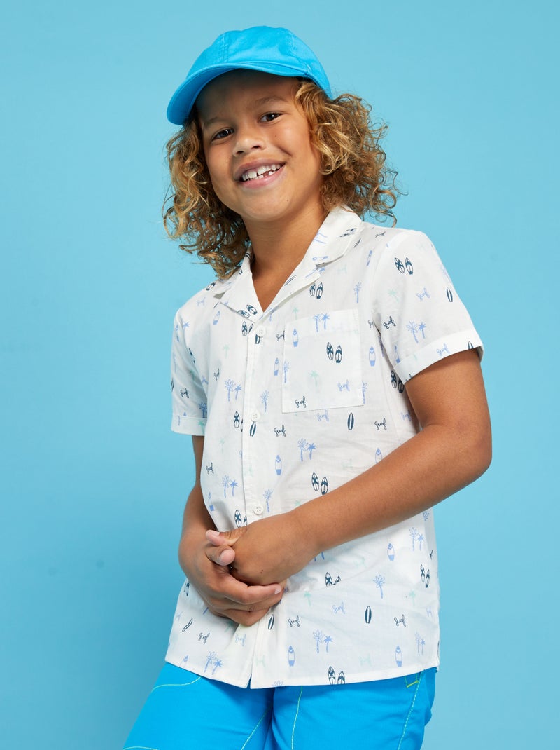 Chemise manches courtes Blanc - Kiabi