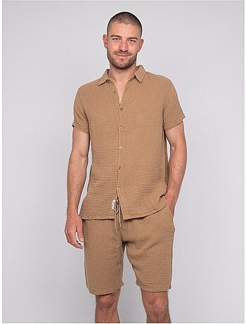 Chemise manches courtes coton doumaki