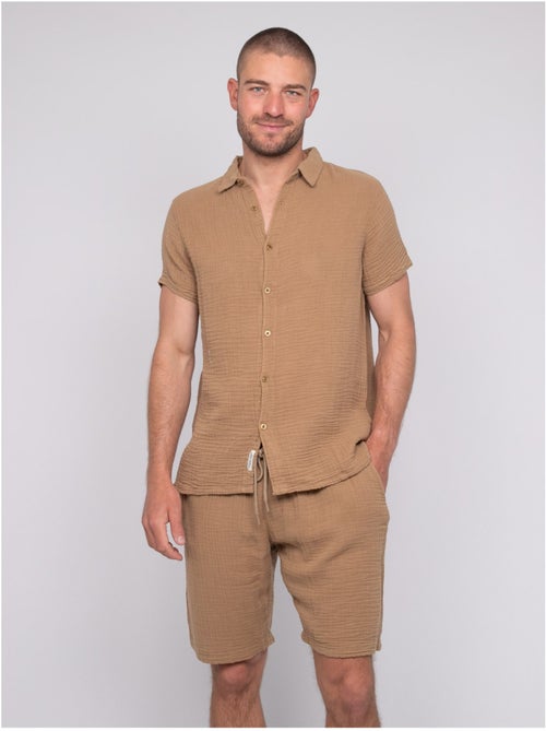 Chemise manches courtes coton doumaki - Kiabi