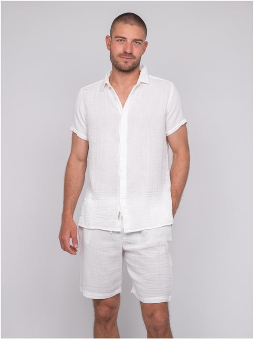 Chemise manches courtes coton doumaki - Kiabi