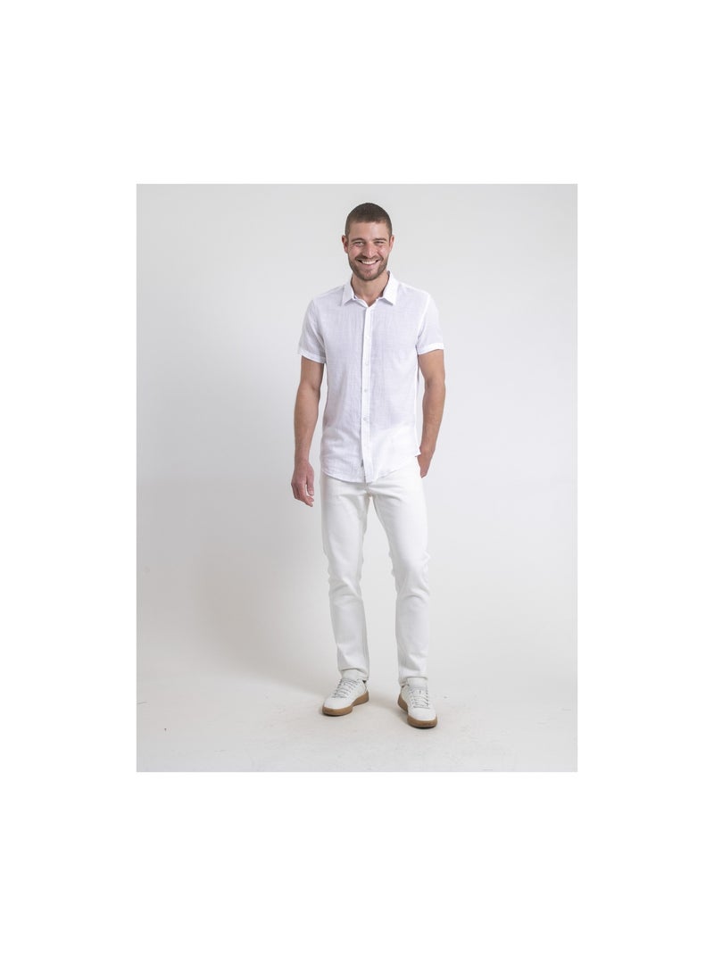Chemise manches courtes dapermi Blanc - Kiabi
