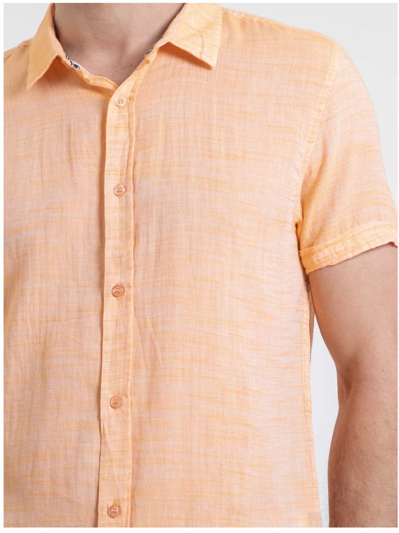 Chemise manches courtes dapermi Orange - Kiabi