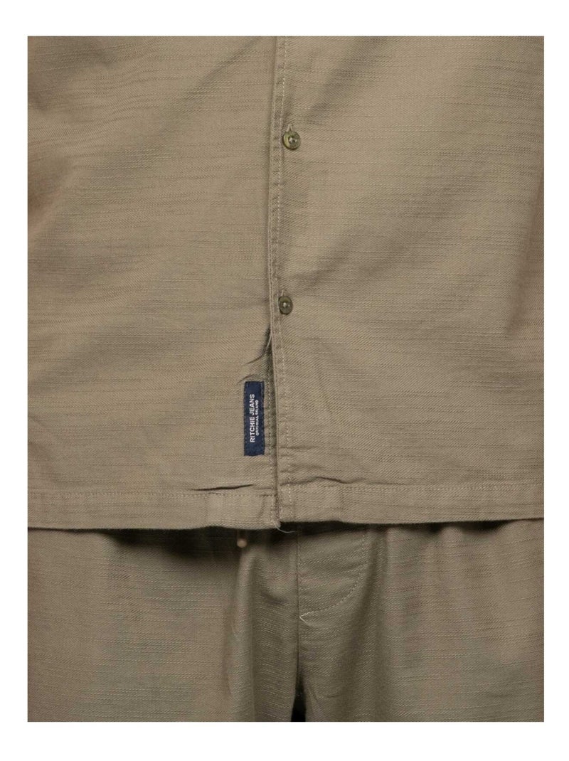 Chemise manches courtes doukipolo Kaki - Kiabi