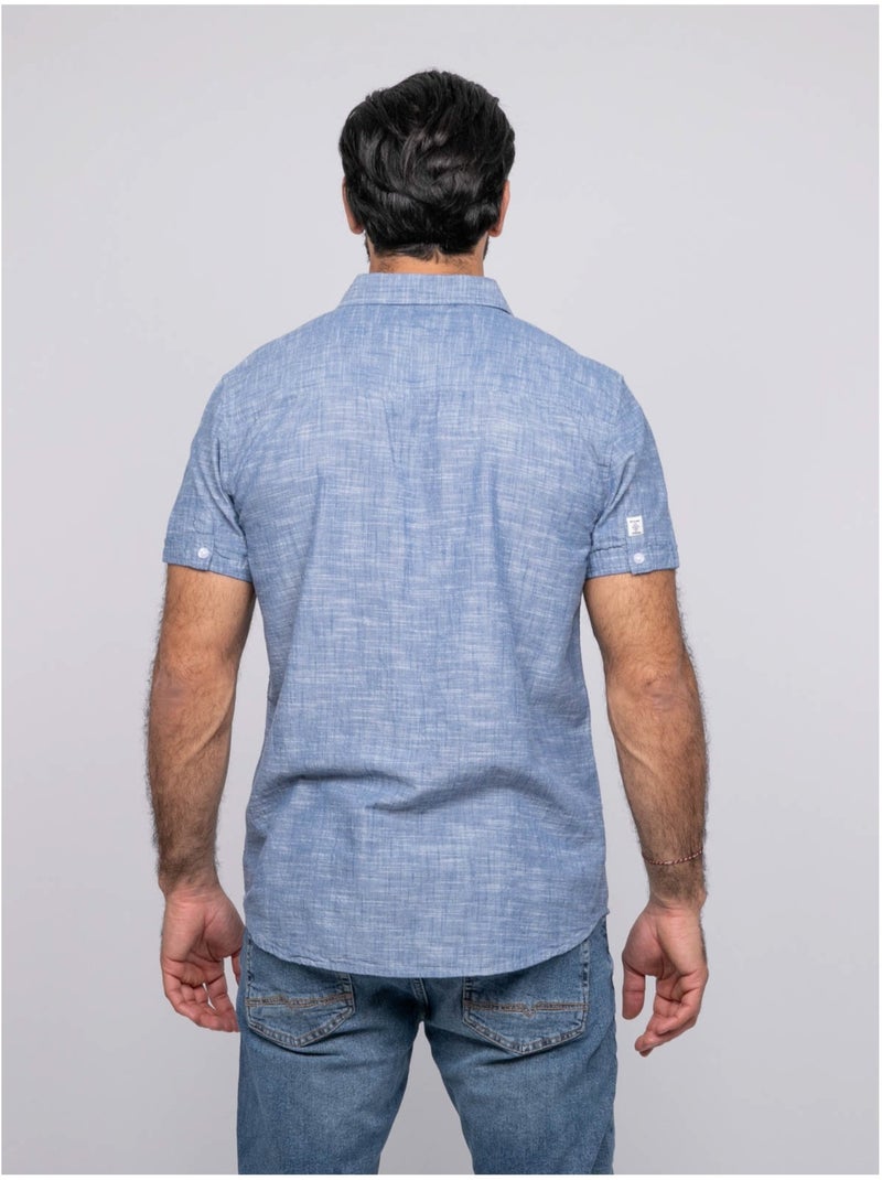 Chemise manches courtes drogobie Bleu - Kiabi