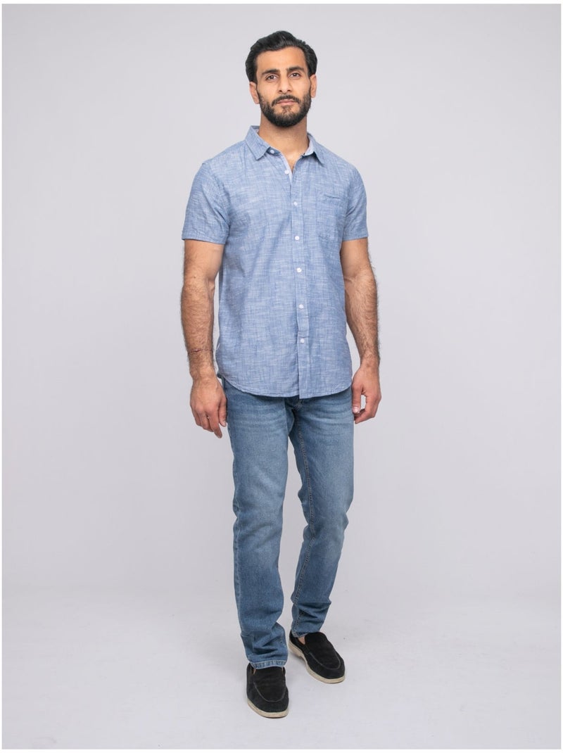 Chemise manches courtes drogobie Bleu - Kiabi