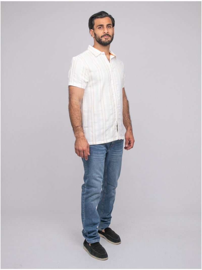 Chemise manches courtes drosami Ecru - Kiabi
