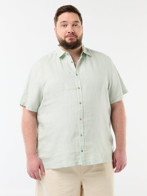 Chemise manches courtes en lin - Kiabi