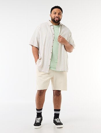 Chemise manches courtes en lin mélangé