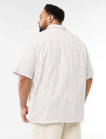 Chemise manches courtes en lin mélangé