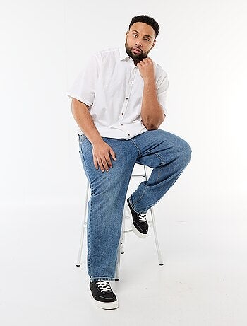 Chemise manches courtes en lin mélangé