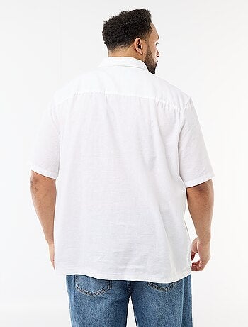 Chemise manches courtes en lin mélangé