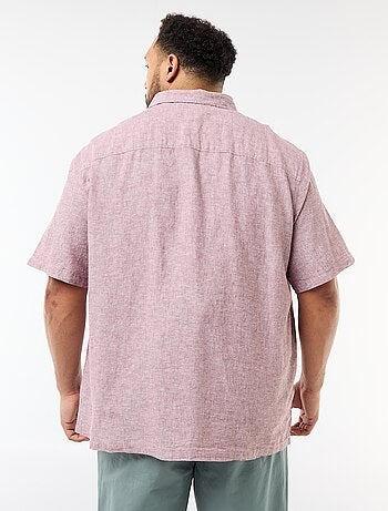 Chemise manches courtes en lin mélangé