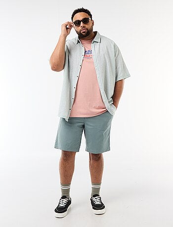 Chemise manches courtes en lin mélangé