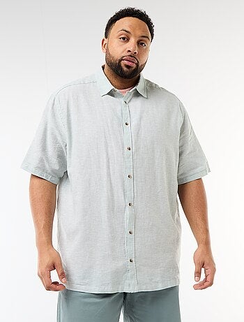 Chemise manches courtes en lin mélangé