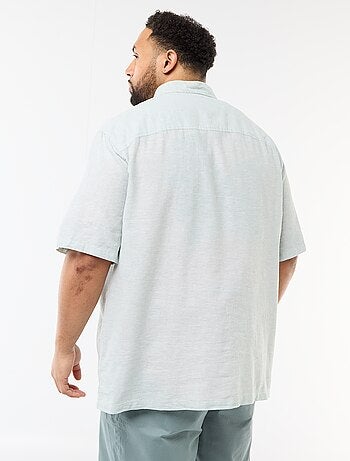 Chemise manches courtes en lin mélangé
