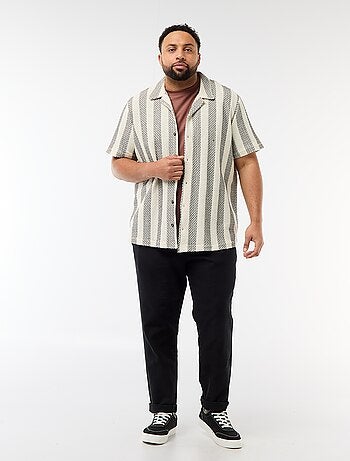 Chemise manches courtes en maille ajourée