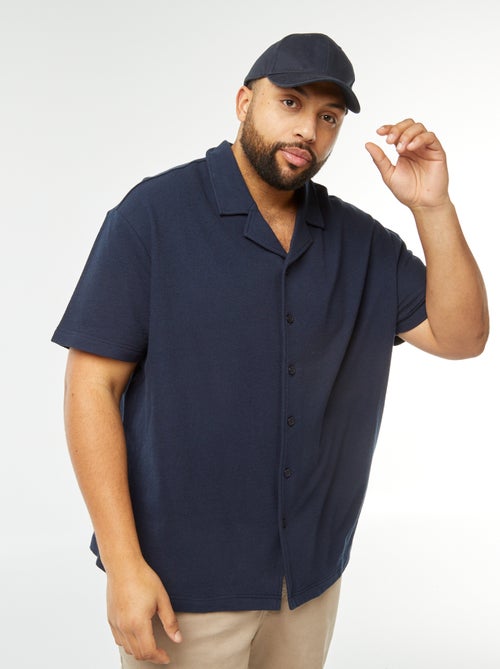 Chemise manches courtes en maille casual - Kiabi