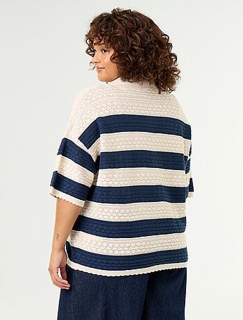 Chemise manches courtes en maille crochet