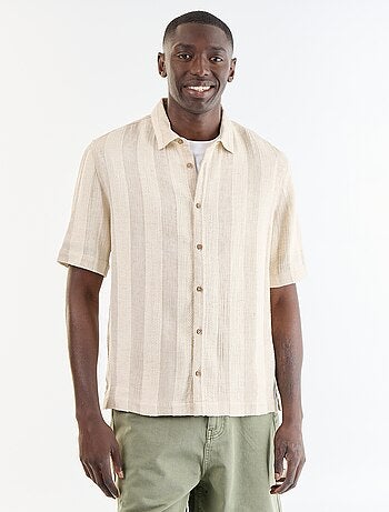 Chemise manches courtes en maille crochet