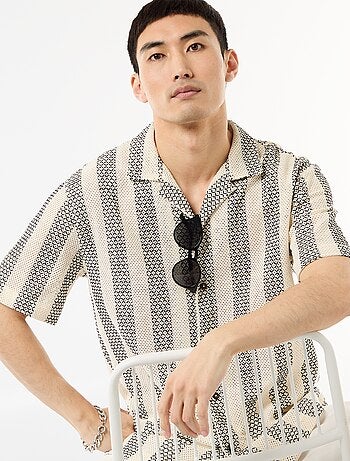 Chemise manches courtes en maille crochet