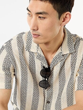 Chemise manches courtes en maille crochet